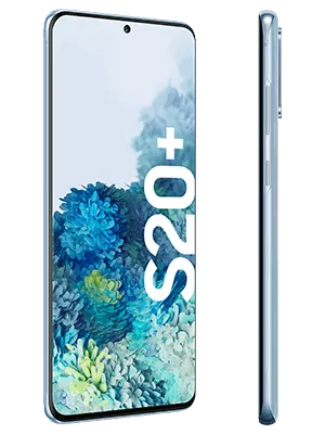 Samsung Galaxy S20+ in blau (seitlich) - o2