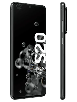 Samsung Galaxy S20 Ultra 5G in schwarz (seitlich) - o2