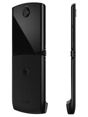 o2 - Motorola razr - aufgeklappt - schwarz (seitlich / hinten)