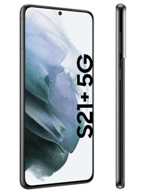 o2 - Samsung Galaxy S21+ 5G - schwarz (phantom black) / seitlich