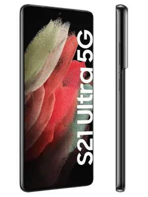 o2 - Samsung Galaxy S21 Ultra 5G - phantom black (schwarz) - seitlich