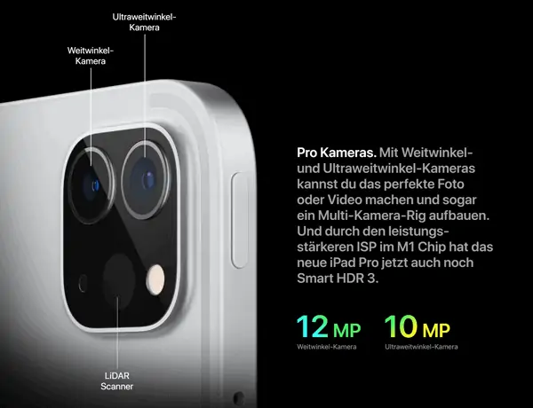 Kamera vom Apple iPad Pro 12,9" 5G