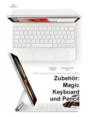 o2 – Apple iPad Pro 12,9" 5G - Zubehör Magic Keyboard und Pencil