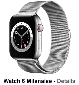 o2 - Apple Watch 6 - Edelstahl Milanaise - silber