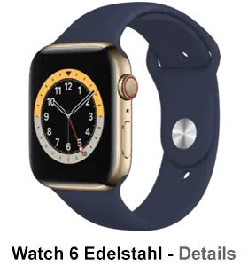 o2 - Apple Watch 6 - Edelstahl Sport - blau