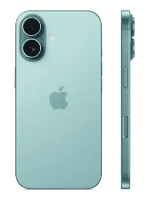 iPhone 16 in Farbe blaugrün (teal) bei o2