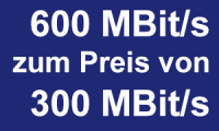 o2 Kabel Internet Angebot mit 600 MBit/s zum Preis von 300 MBit/s