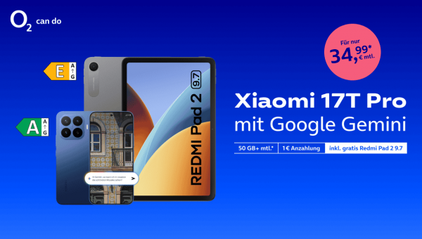 Xiaomi 17T Pro mit Android und Google Gemini Aktion von o2 Xiaomi 17T Pro mit Android und Google Gemini Aktion von o2